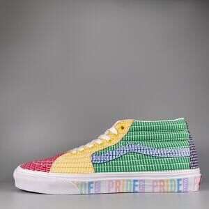 VANS Classic Sk8-Mid PRIDE LGBTQ+ Men's 11.5 Rainbow Skate Colorblock Sneakers